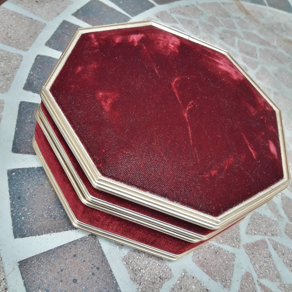 Velvet Jewelry Music Box Mirror Octagon Vintage Gift for her Memory trinket box - Picture 13 of 13